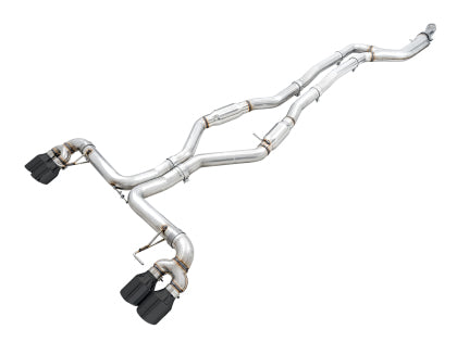 AWE Tuning (2019+ BMW M340i) Track Edition Exhaust - Quad Diamond Black Tips