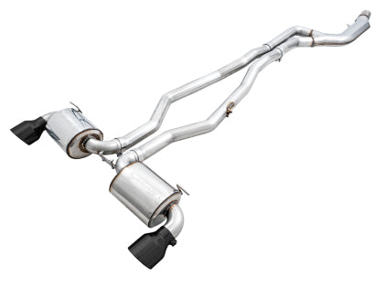 AWE (2020+ Toyota Supra A90) Non-Resonated Touring Edition Exhaust - 5in Diamond Black Tips