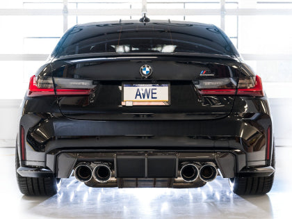 AWE Track Edition Catback Exhaust (BMW G8X M3/M4) - Chrome Silver Tips