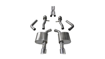 Corsa (2015+ Dodge Charger SRT / Scat Pack / R/T 6.4L) Polished Sport Cat-Back Exhaust