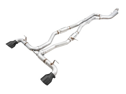 AWE (2020+ Toyota Supra A90) Resonated Track Edition Exhaust - 5in Diamond Black Tips
