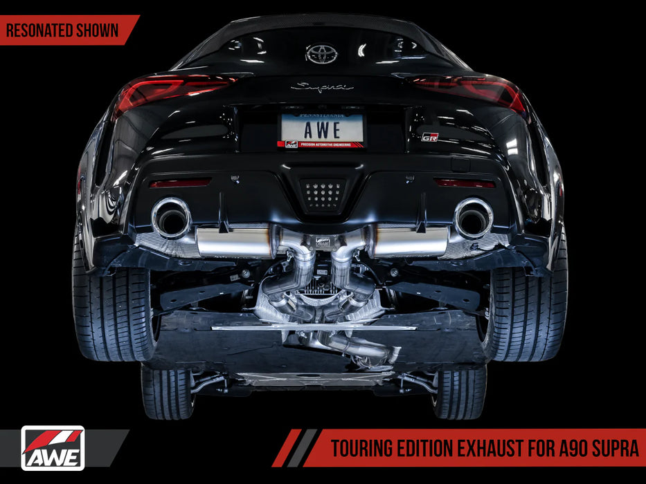 AWE (2020+ Toyota Supra A90) Resonated Track Edition Exhaust - 5in Diamond Black Tips