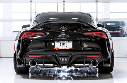 AWE (2020+ Toyota Supra A90) Non-Resonated Touring Edition Exhaust - 5in Diamond Black Tips